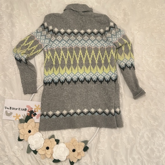 Multicolored loft duster with open placket and pockets. Size XS. - Picture 2 of 4